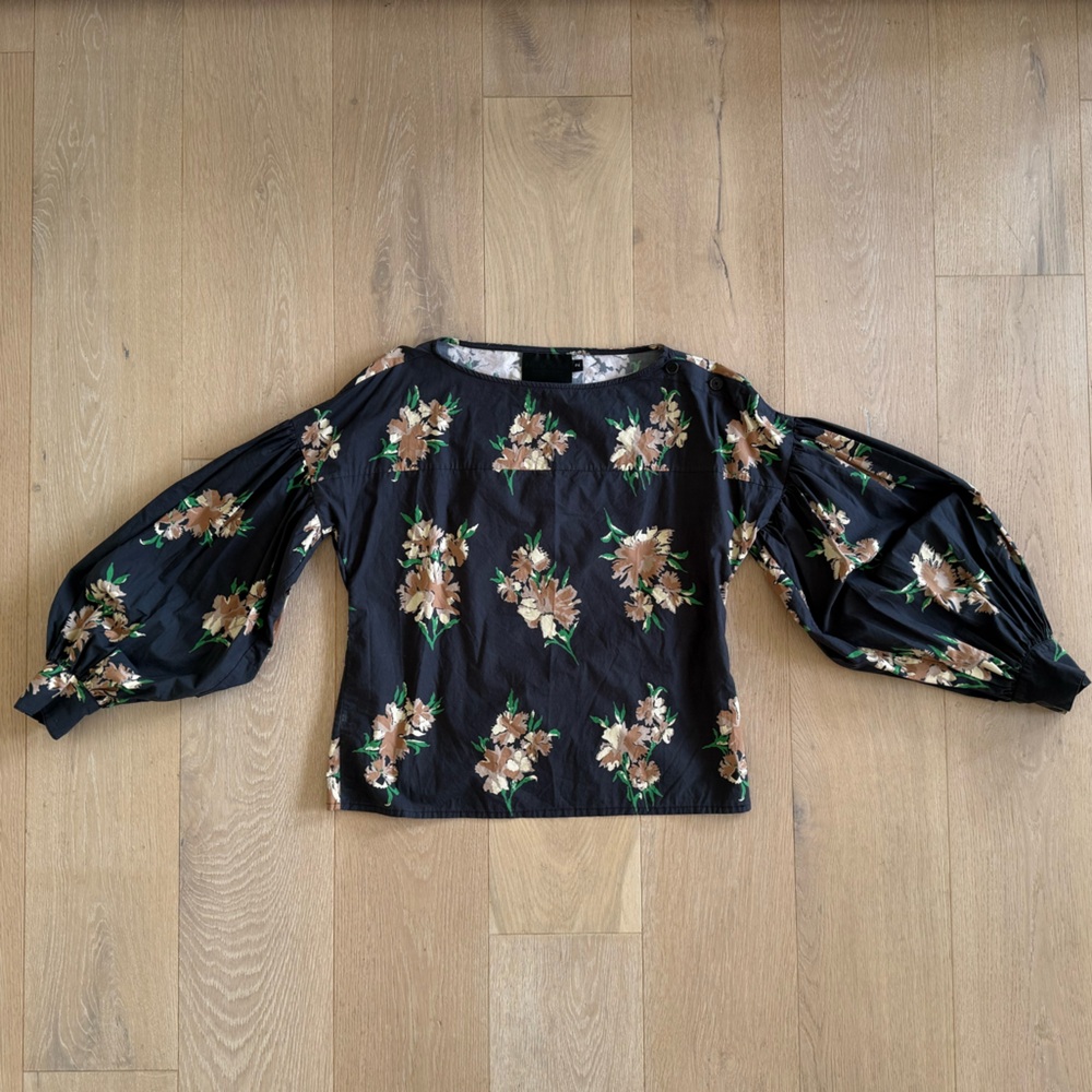 No. 6 Store Floral Puff Sleeve Blouse - M